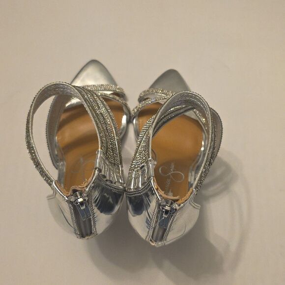 BRAND NEW JESSICA SIMPSON RHINESTONE  ELEGANT STRAPPY HEELS SANDALS R3 - Picture 5 of 16